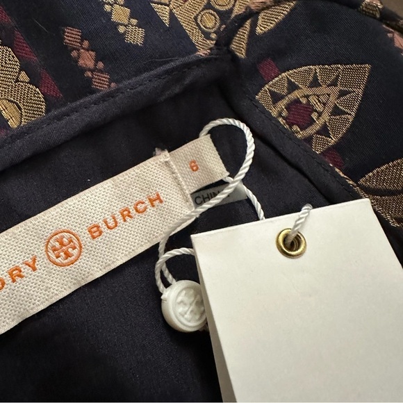 NWT Tory Burch Strappy Metallic Jacquard Mini Dress - Size 6 - Picture 13 of 13